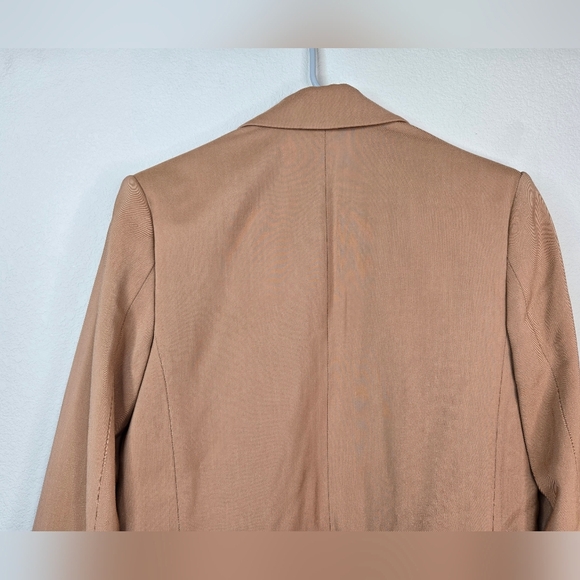 A.L.C Women Maverick Blazer Jacket  Coat Sz 2 Tan Orange Long Line Lace Up Cinch - Picture 8 of 12